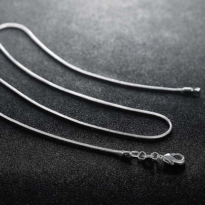 10PCS 925 Sterling Silver Snake Chain Necklace for Women & Men (16-30 Inches)