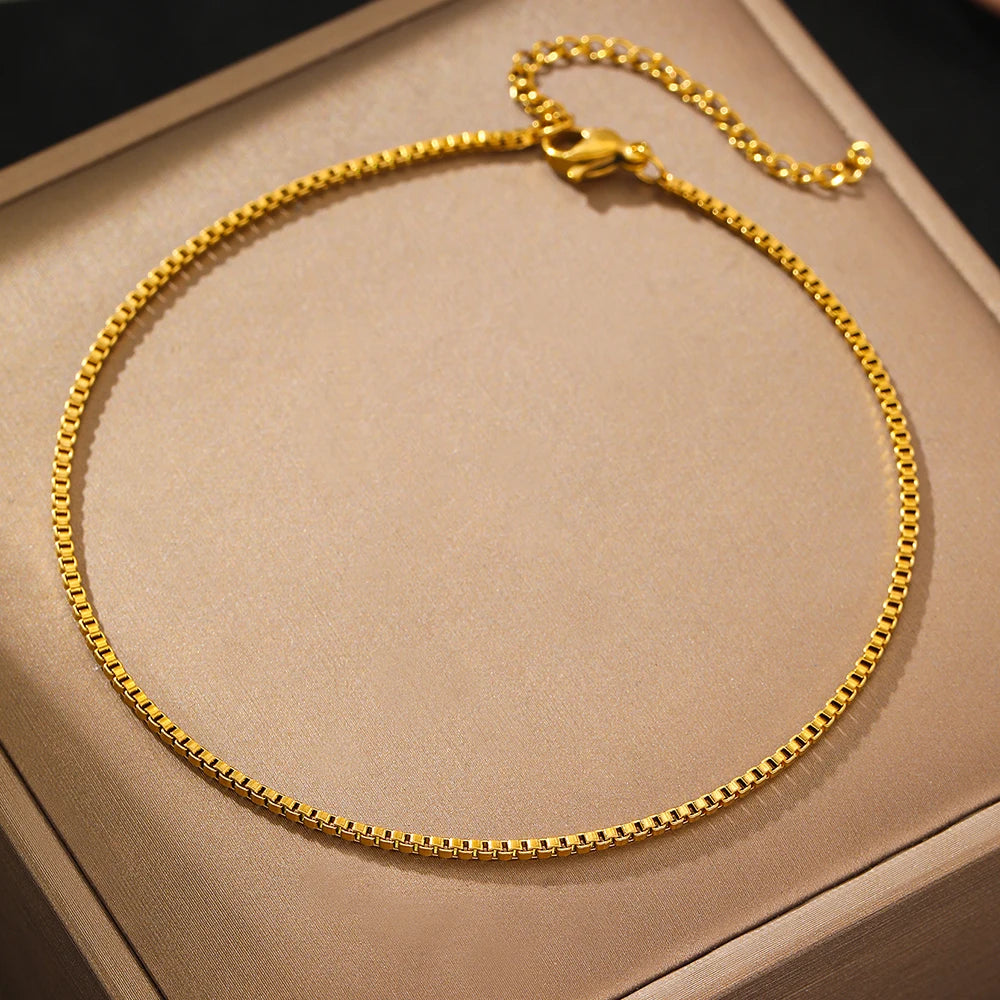 Minimalist Stainless Steel Naked Chain Anklet