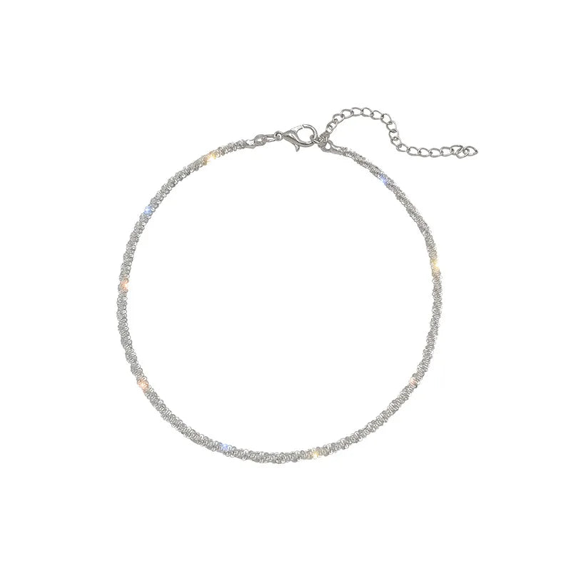 925 Sterling Silver Zircon Anklet