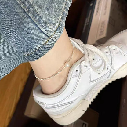 925 Sterling Silver Zircon Anklet