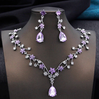 Crystal Water Drop Bridal Jewelry Set