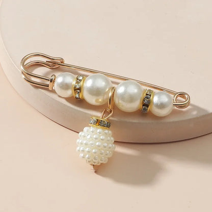 12pcs Pearl Waist Pin Set – Anti-Slip Metal Brooch