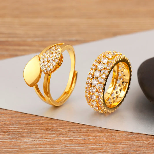 Light Luxury Trendy Sparkling Zircon Charm Rings for Women & Men