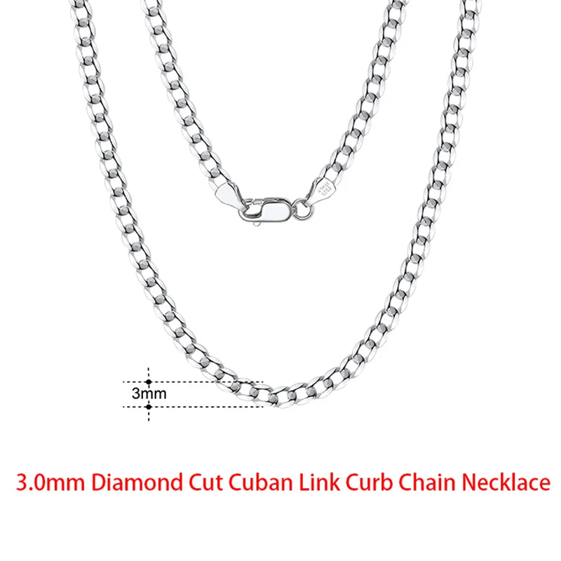925 Sterling Silver Flat Mariner Chain Necklace