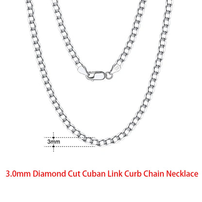 925 Sterling Silver Flat Mariner Chain Necklace