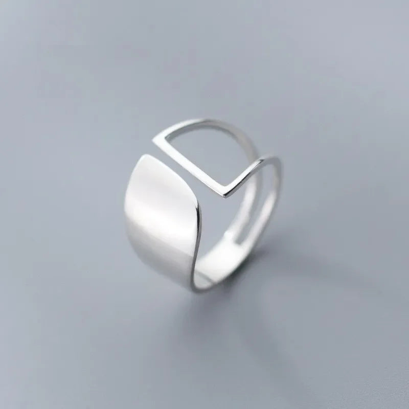 Original 925 Sterling Silver Double Lines Ring for Women