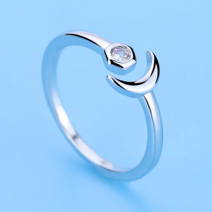 925 Sterling Silver AAA Zircon Adjustable Ring for Women