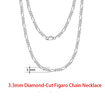 925 Sterling Silver Flat Mariner Chain Necklace