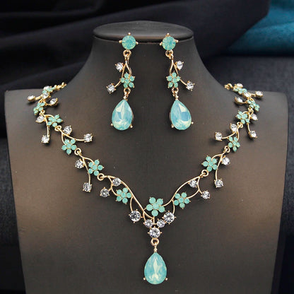 Crystal Water Drop Bridal Jewelry Set