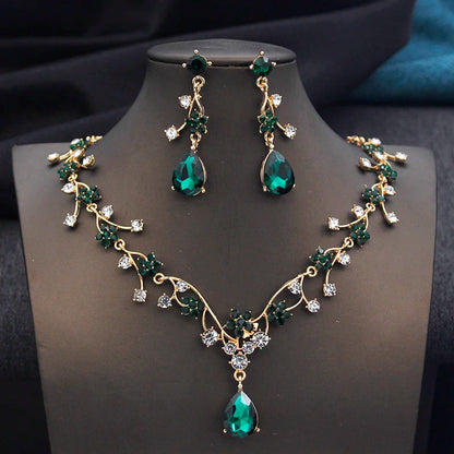 Crystal Water Drop Bridal Jewelry Set