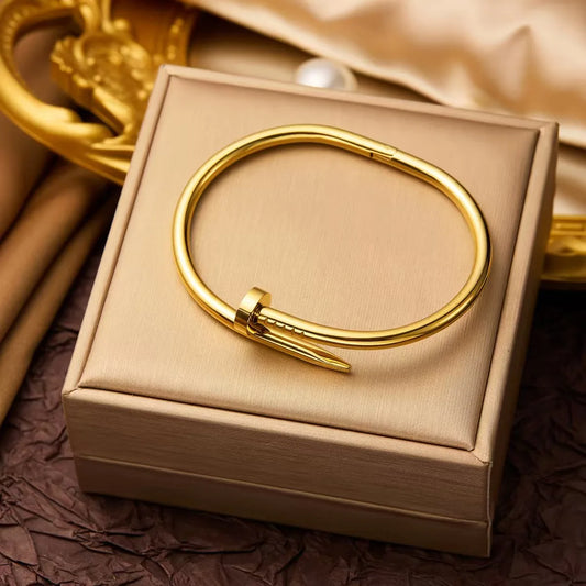 Curved Nail Stainless Steel Bracelet