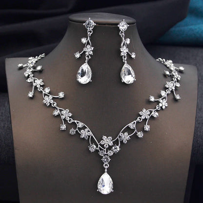 Crystal Water Drop Bridal Jewelry Set