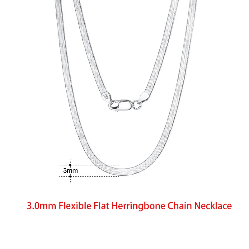 925 Sterling Silver Flat Mariner Chain Necklace