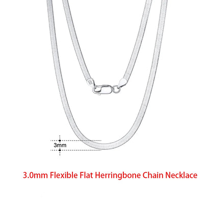 925 Sterling Silver Flat Mariner Chain Necklace