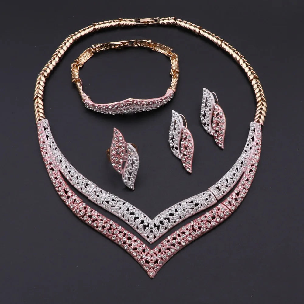 Dubai Gold Color 4PCS Jewelry Set for Women