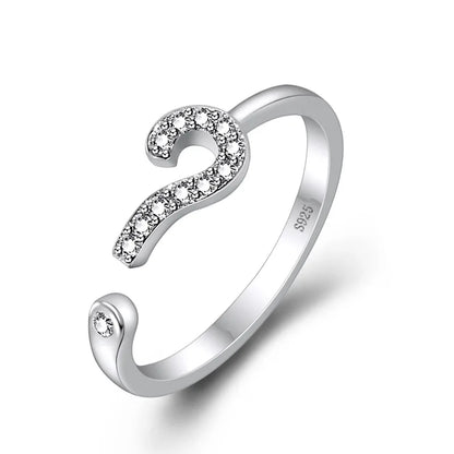 925 Sterling Silver AAA Zircon Adjustable Ring for Women