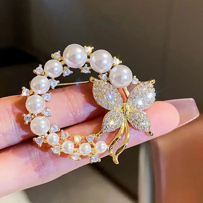 Rhinestone Peacock Brooch Pin