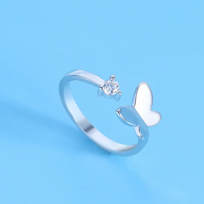 925 Sterling Silver AAA Zircon Adjustable Ring for Women