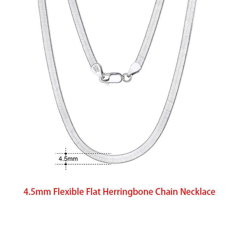 925 Sterling Silver Flat Mariner Chain Necklace