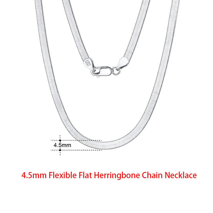 925 Sterling Silver Flat Mariner Chain Necklace