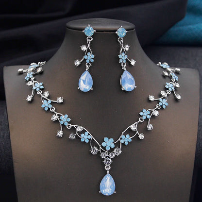 Crystal Water Drop Bridal Jewelry Set