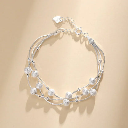 925 Sterling Silver Heart Necklace & Bracelet Set for Women