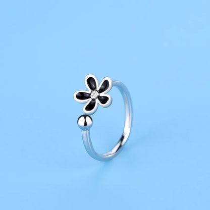 925 Sterling Silver AAA Zircon Adjustable Ring for Women
