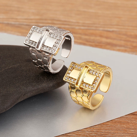 European & American Fashion Zircon Open Ring