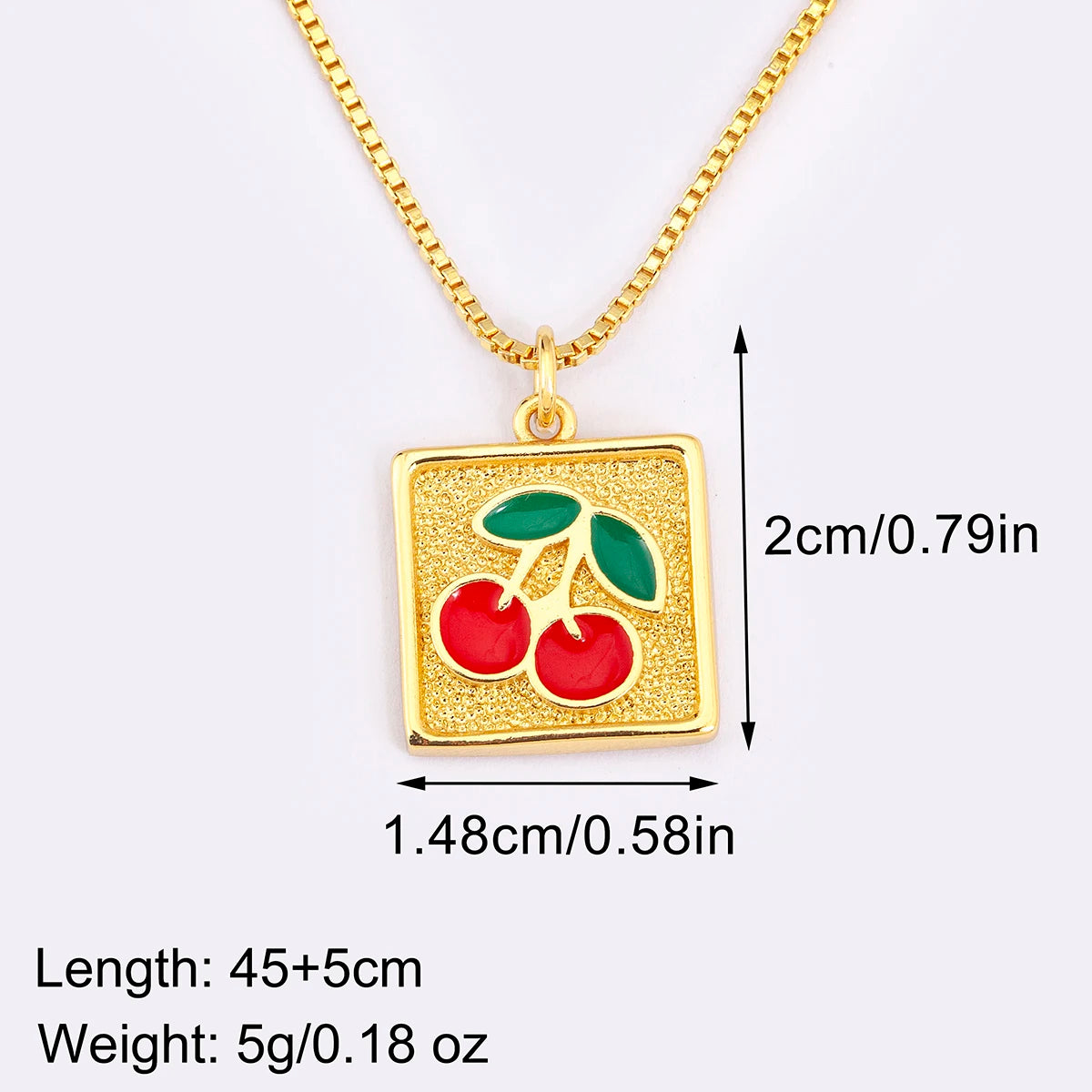 Apple/Grape/Cherry Sparkling Zircon Pendant Necklace