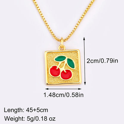 Apple/Grape/Cherry Sparkling Zircon Pendant Necklace