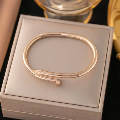 Curved Nail Stainless Steel Bracelet