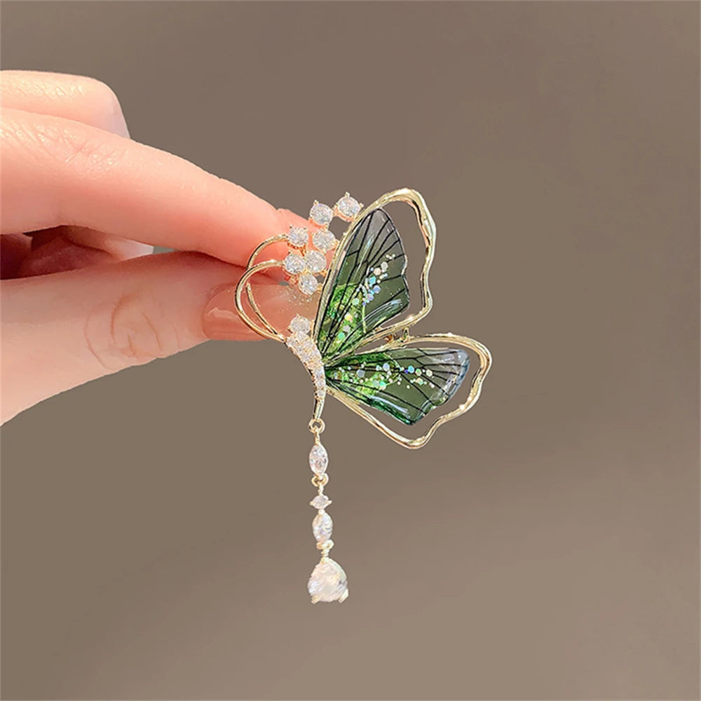 Rhinestone Swan Brooch Pin