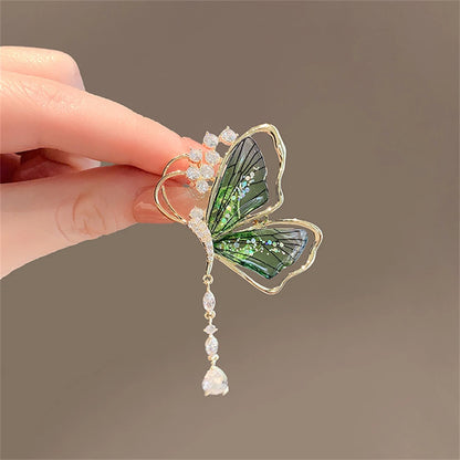 Rhinestone Swan Brooch Pin