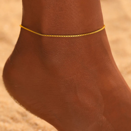 Minimalist Stainless Steel Naked Chain Anklet