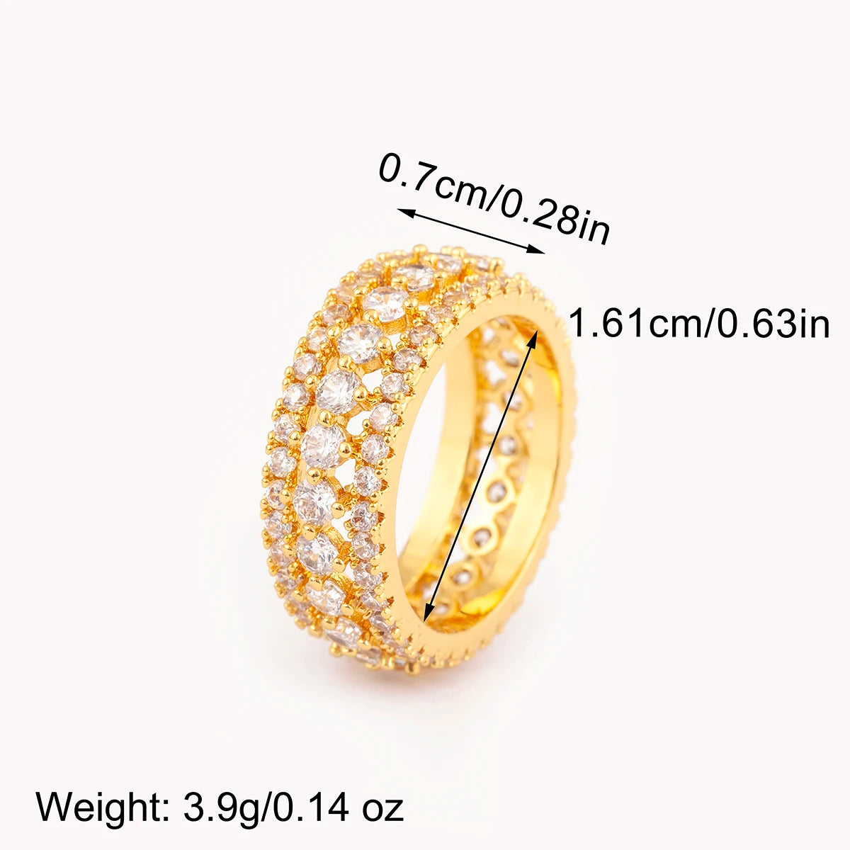 Light Luxury Trendy Sparkling Zircon Charm Rings for Women & Men