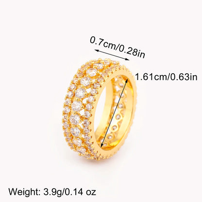 Light Luxury Trendy Sparkling Zircon Charm Rings for Women & Men