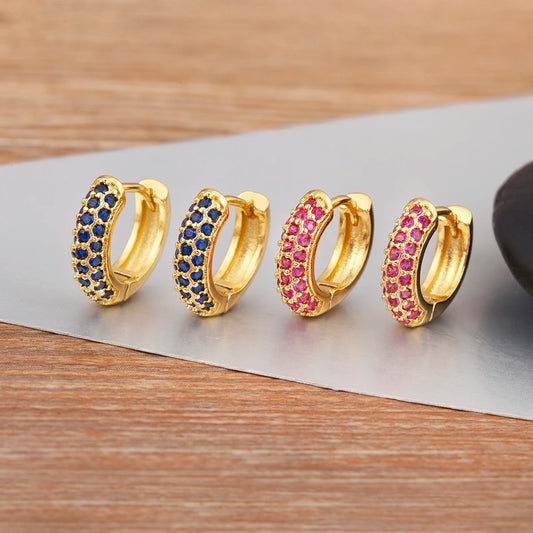 Pave Zircon Circle Hoop Earrings for Women
