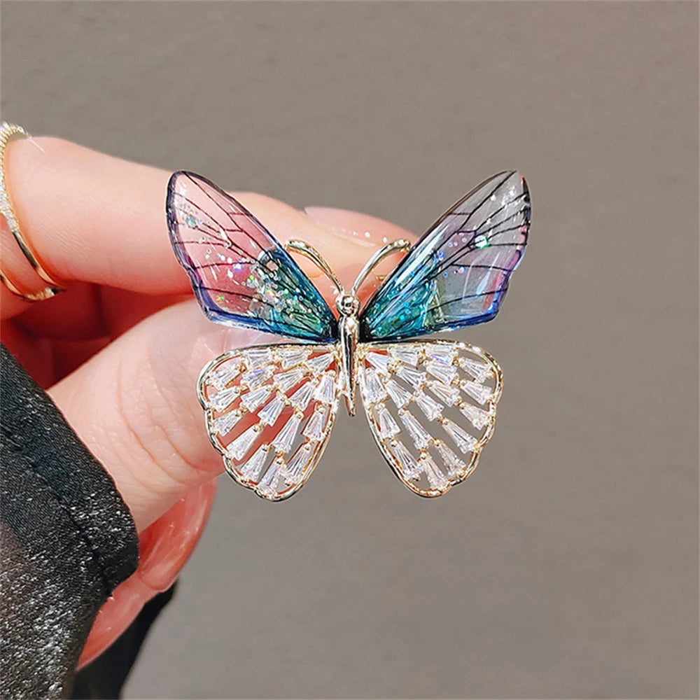 Rhinestone Swan Brooch Pin
