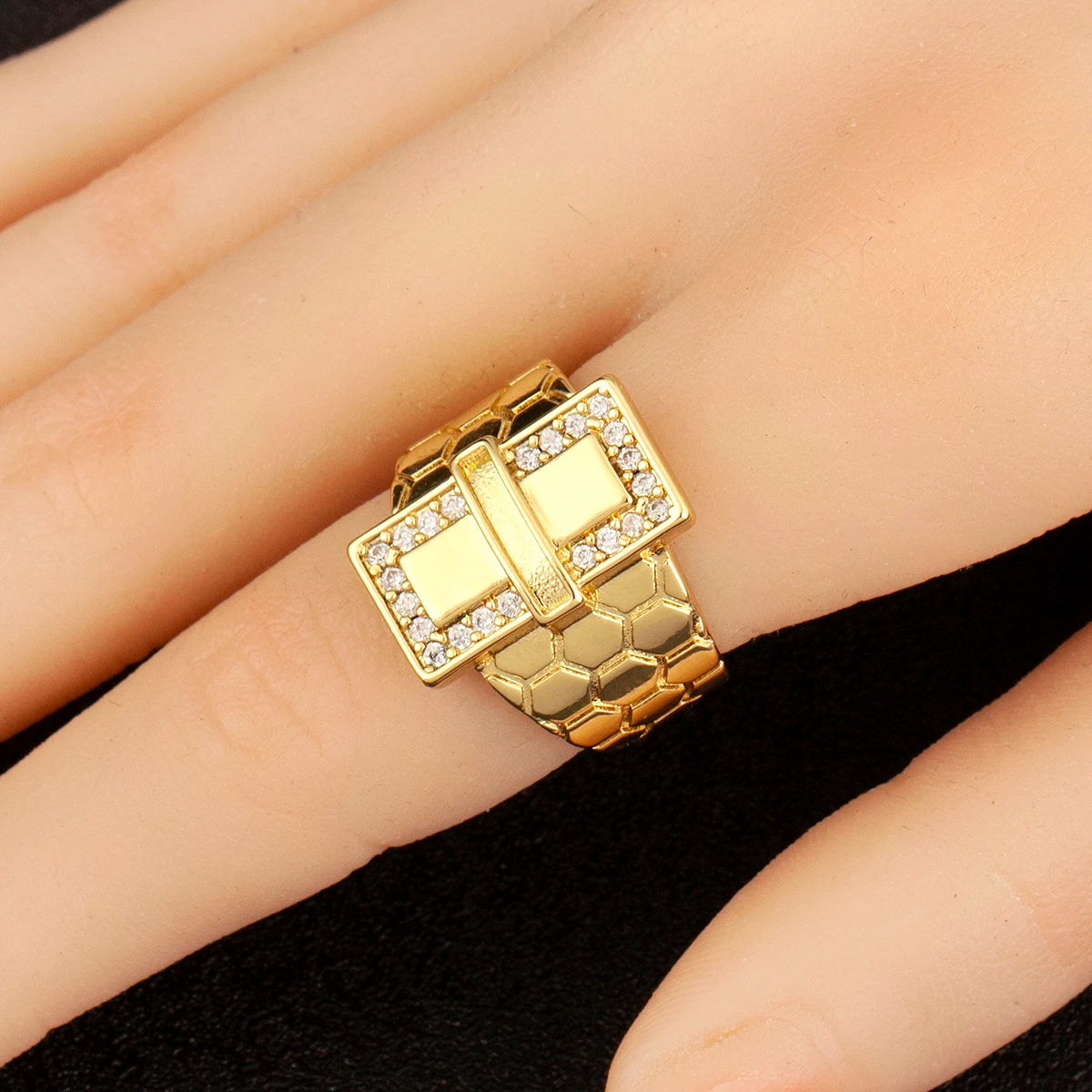 European & American Fashion Zircon Open Ring