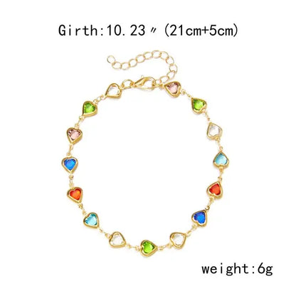 Boho Colorful Heart & Butterfly Anklet
