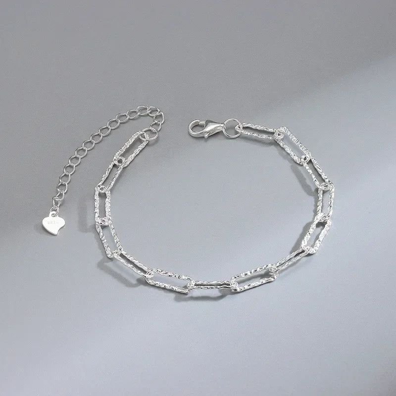 925 Sterling Silver Heart Necklace & Bracelet Set for Women