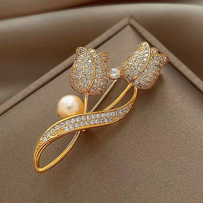Rhinestone Peacock Brooch Pin