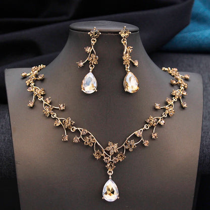 Crystal Water Drop Bridal Jewelry Set