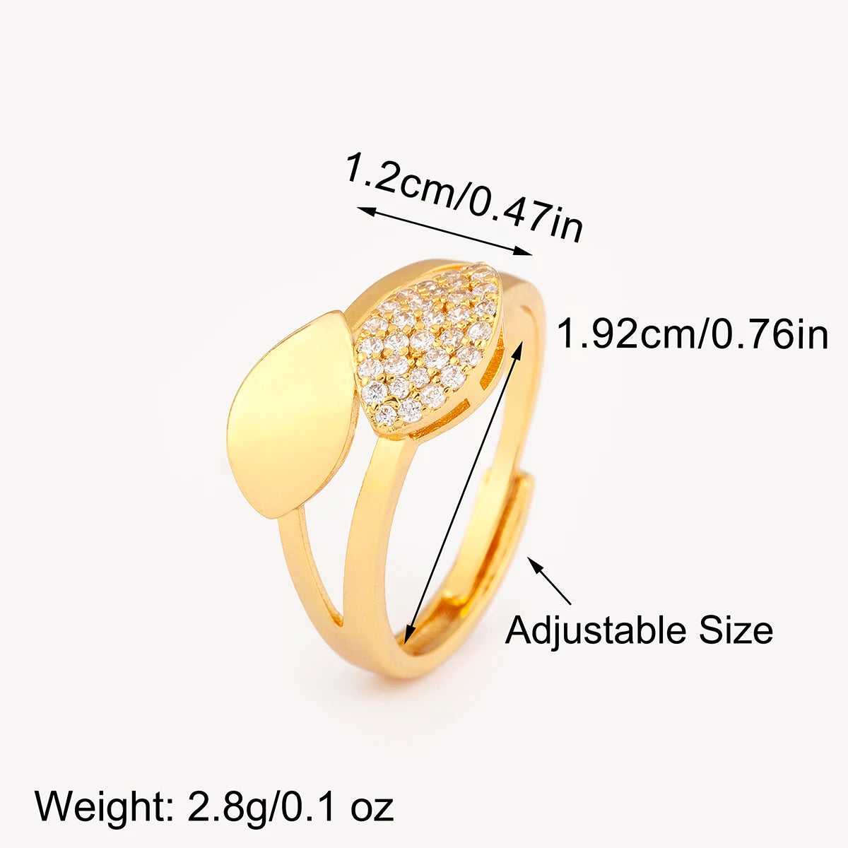 Light Luxury Trendy Sparkling Zircon Charm Rings for Women & Men