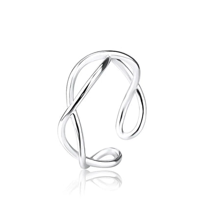 925 Sterling Silver AAA Zircon Adjustable Ring for Women