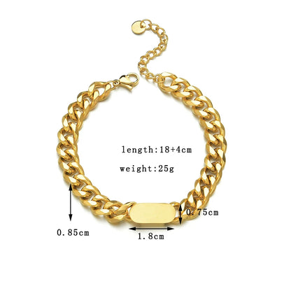 Custom Name Engraved Steel Bracelet