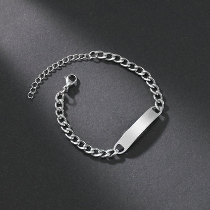 Custom Name Engraved Steel Bracelet