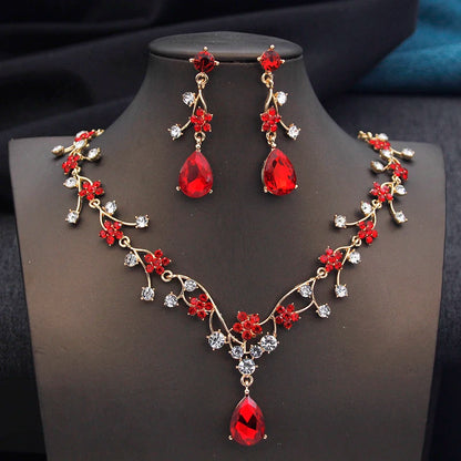 Crystal Water Drop Bridal Jewelry Set