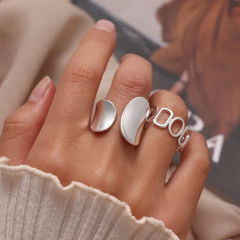 Original 925 Sterling Silver Double Lines Ring for Women
