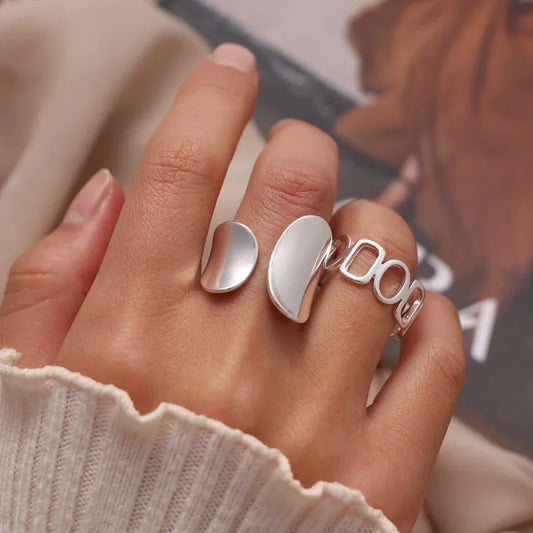 Original 925 Sterling Silver Double Lines Ring for Women